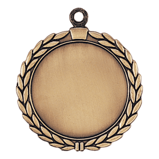 2 1/2" Antique Gold Wreath 2" Insert Holder Medal