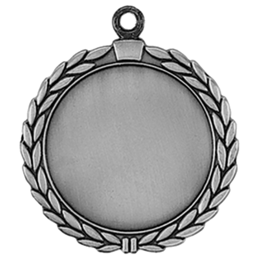2 1/2" Antique Silver Wreath 2" Insert Holder Medal