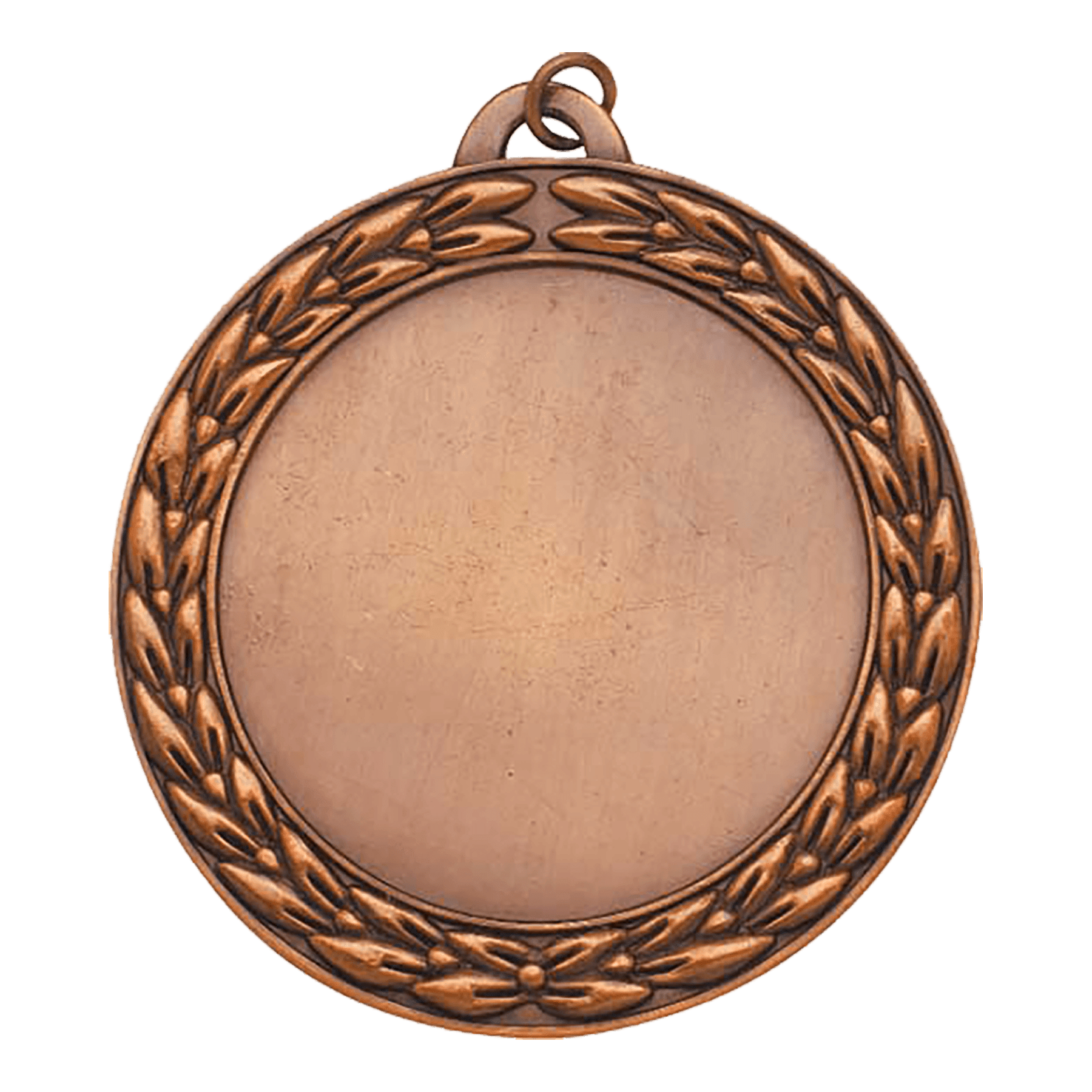 Antique Bronze Wreath 2" Insert Holder Medal - 2 3/4"