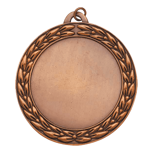 Antique Bronze Wreath 2" Insert Holder Medal - 2 3/4"