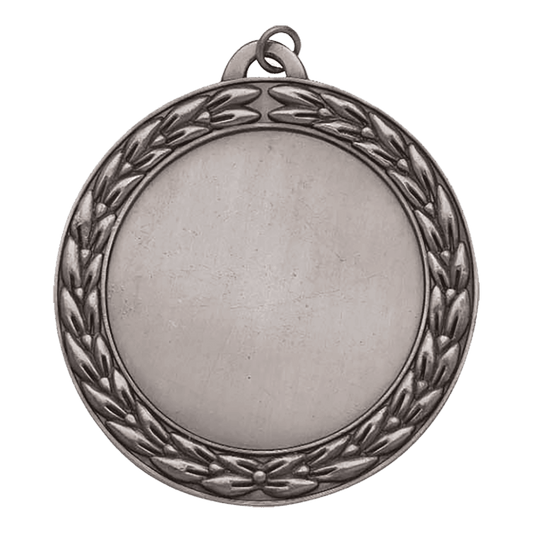2 3/4" Antique Silver Wreath 2" Insert Holder Medal
