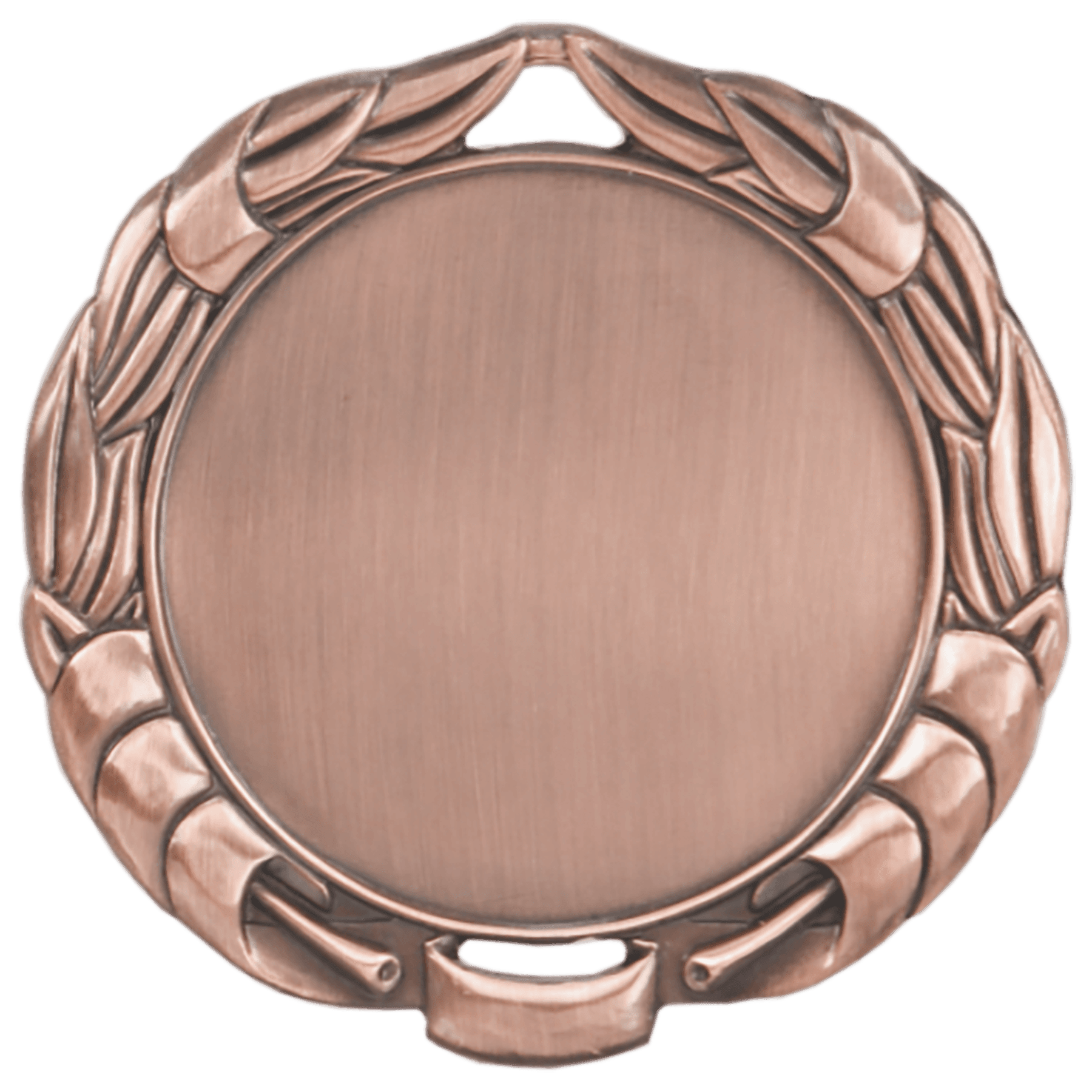 Antique Bronze Wreath 2" Insert Holder Medal (double sided) - 2 3/4"
