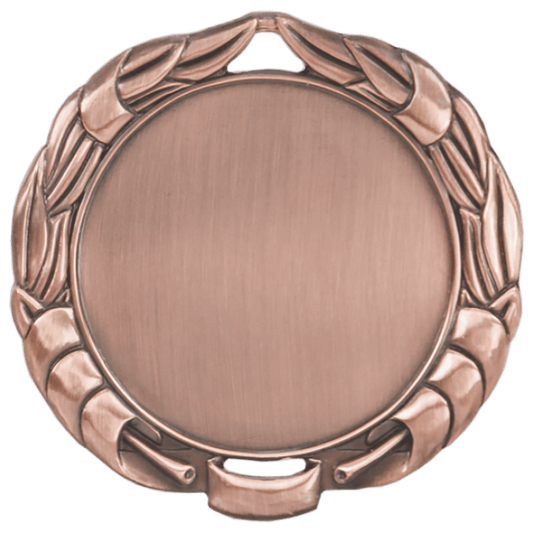 Antique Bronze Wreath 2" Insert Holder Medal (double sided) - 2 3/4"