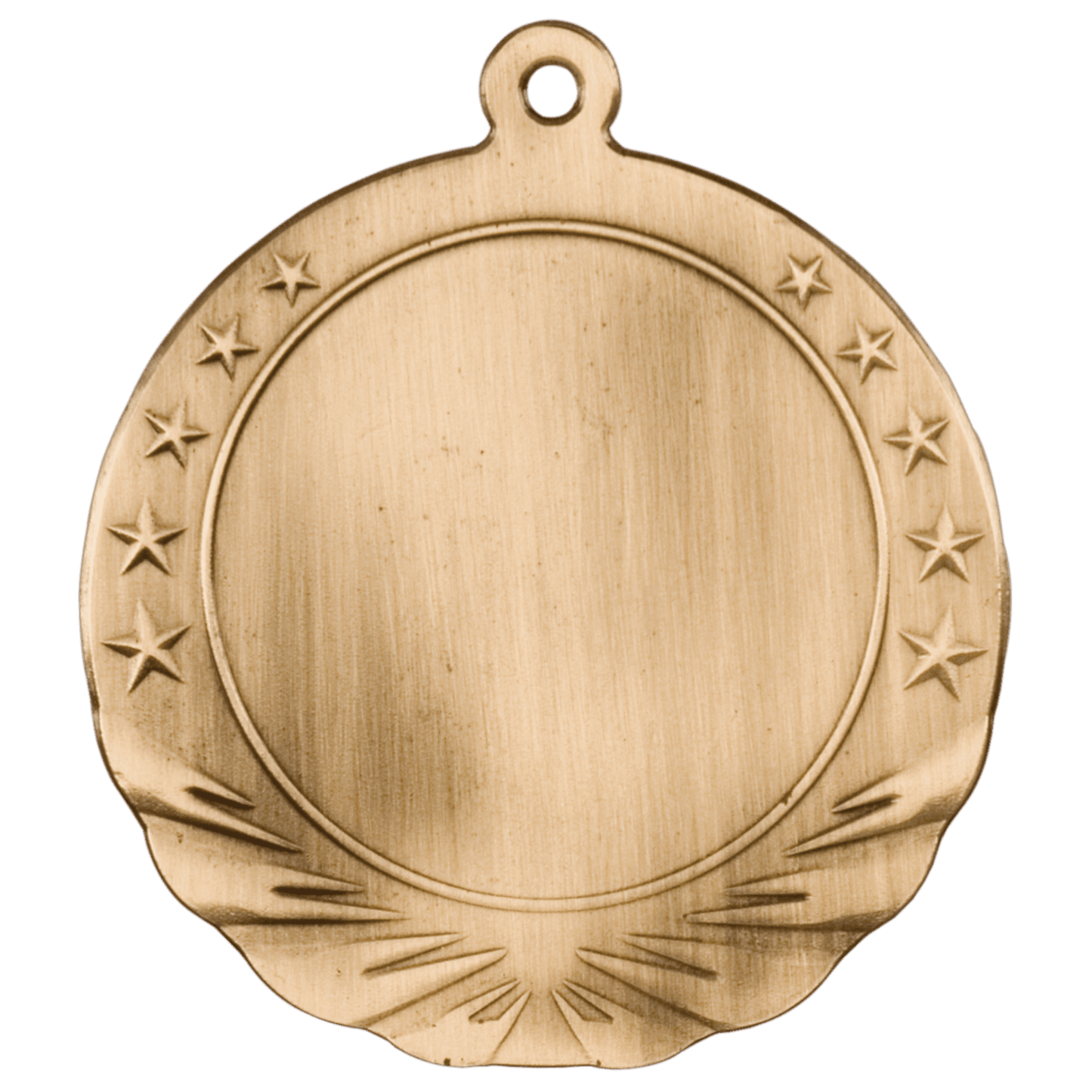 Antique Gold 2" Insert Holder Medal - 2 3/4"