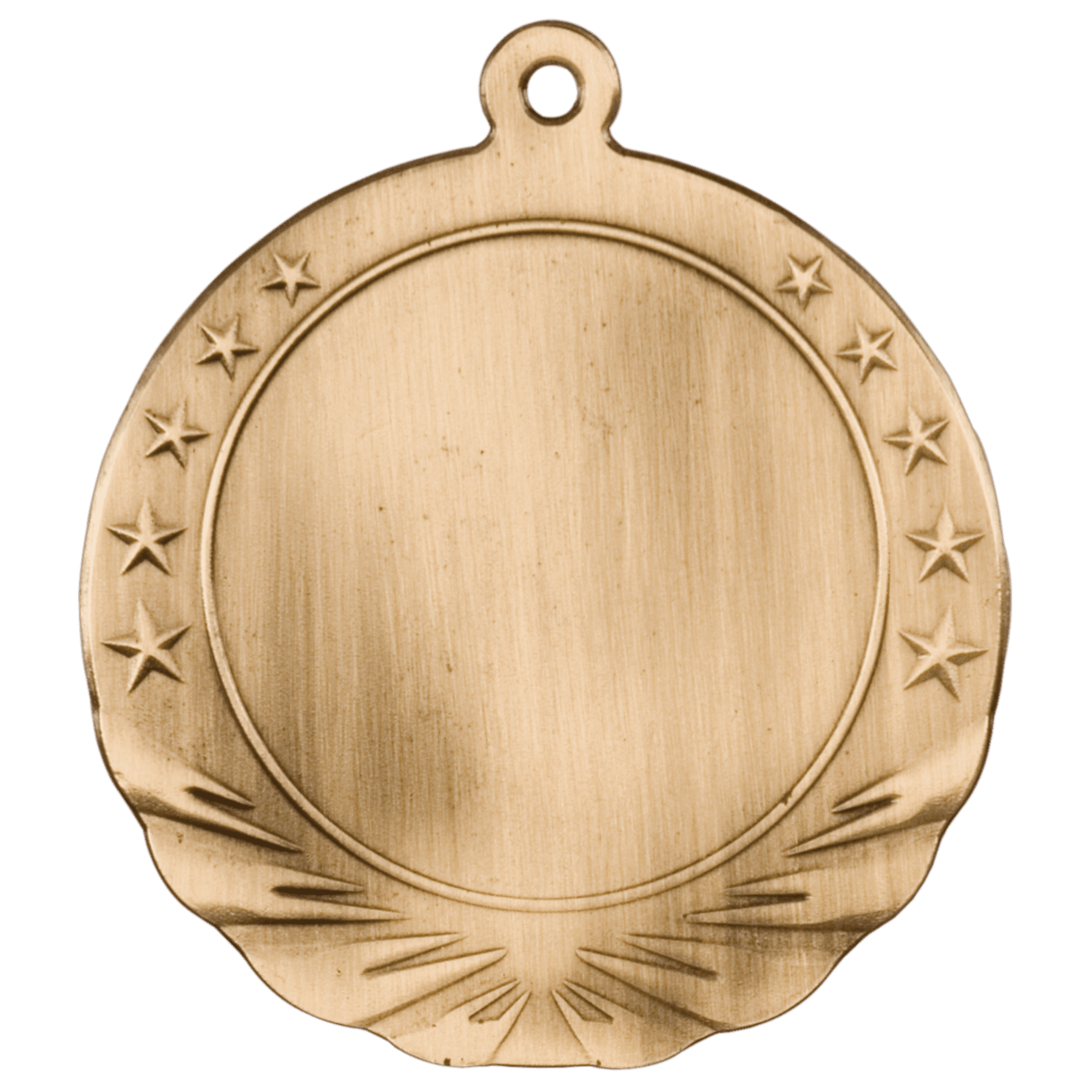 Antique Gold 2" Insert Holder Medal - 2 3/4"