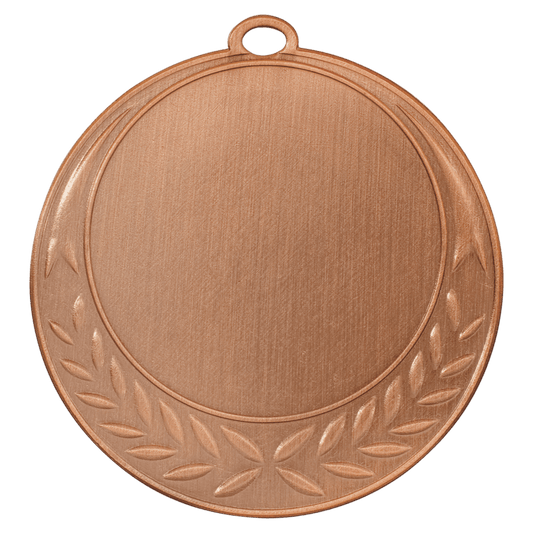 Antique Bronze Half Wreath 2" Insert Holder Medal - 2 3/4"