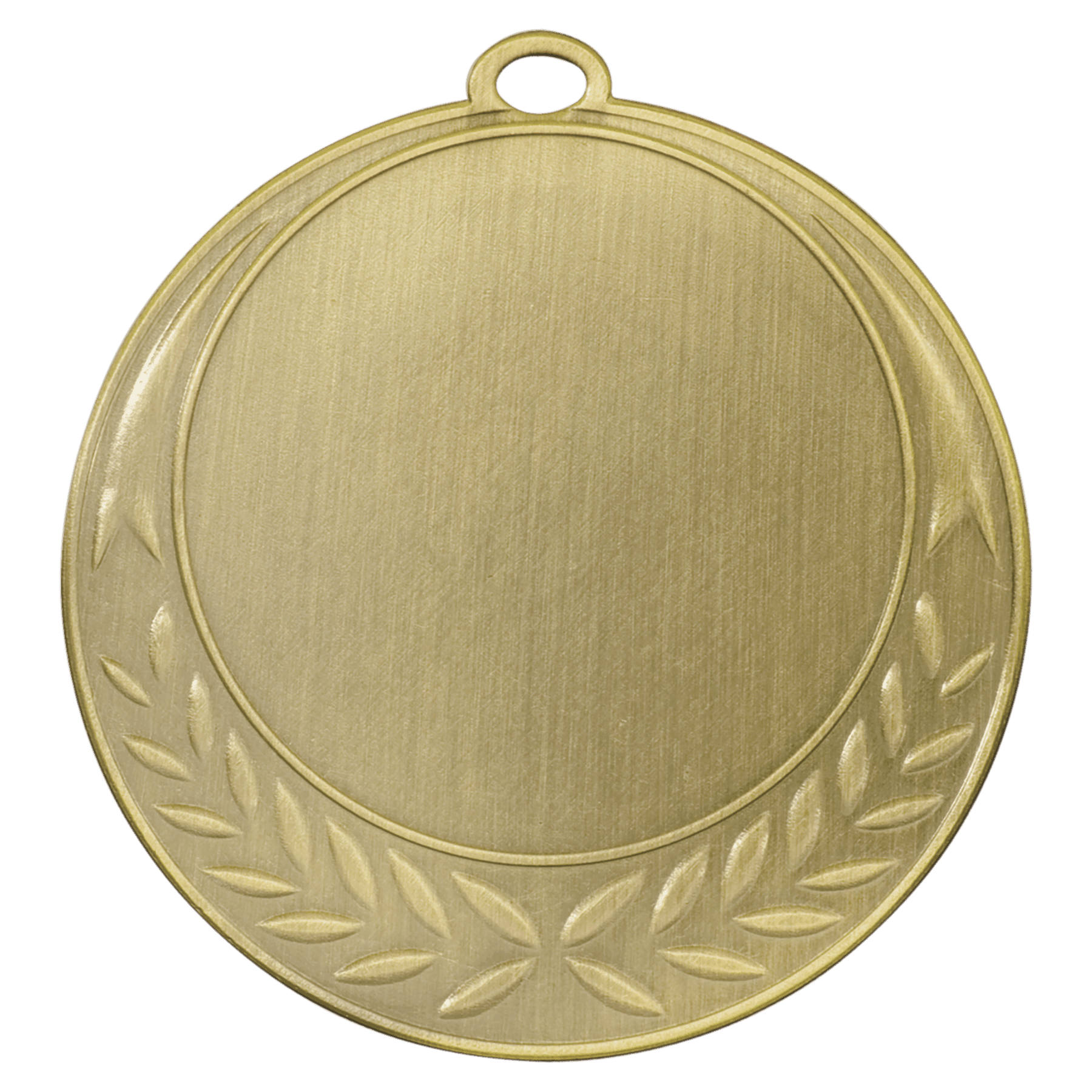 Antique Gold Half Wreath 2" Insert Holder Medal - 2 3/4"