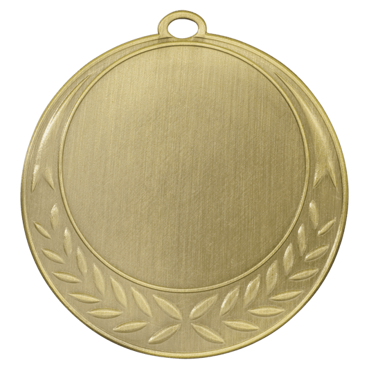 2 3/4" Antique Gold Half Wreath 2" Insert Holder Medal
