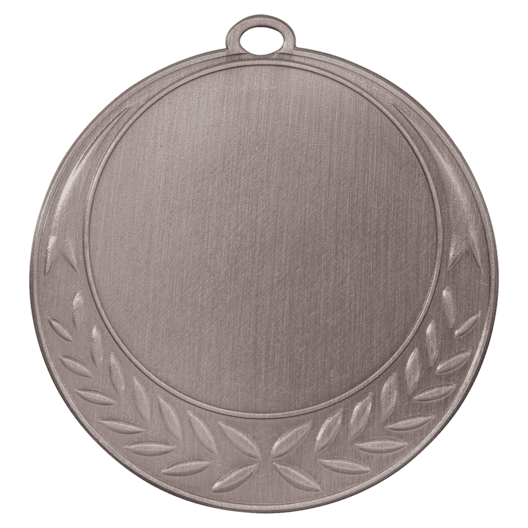 Antique Silver Half Wreath 2" Insert Holder Medal - 2 3/4"