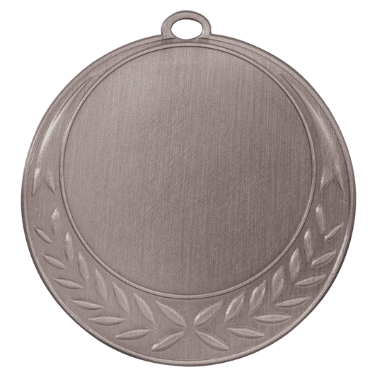 Antique Silver Half Wreath 2" Insert Holder Medal - 2 3/4"