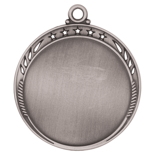 2 3/8" Antique Silver Galaxy 2" Insert Holder Medal-Flat, no Inset on Back