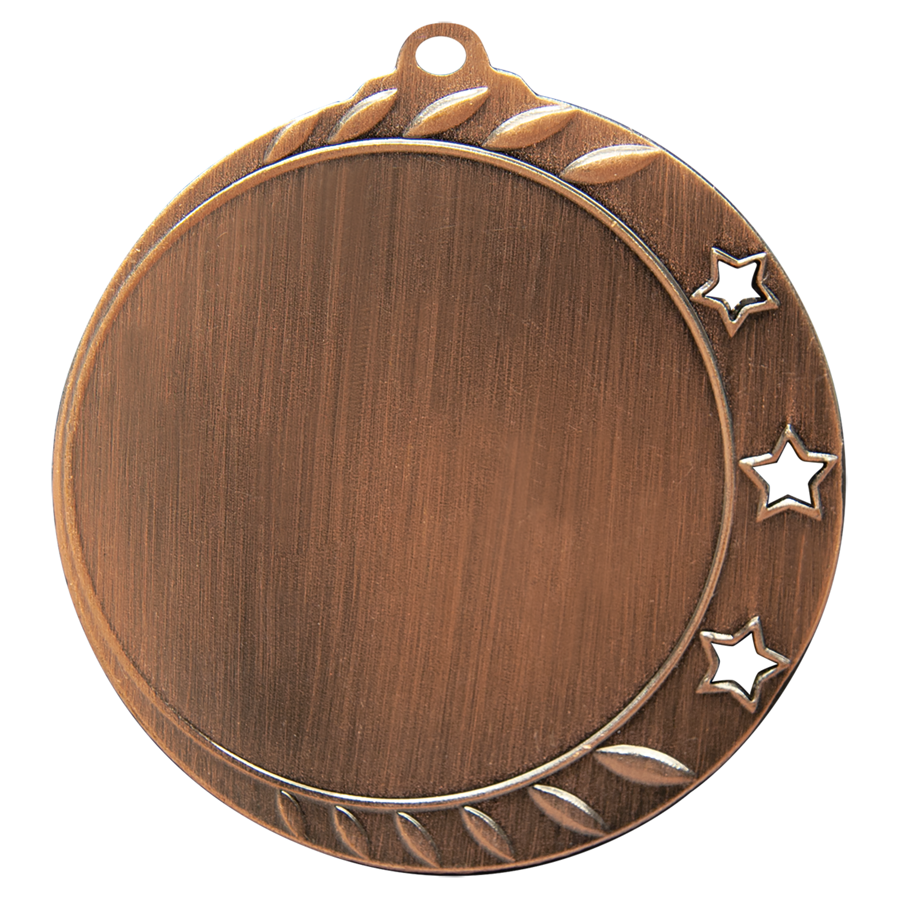 Antique Bronze 3-Star 2" Insert Holder Medal - 2 3/4"