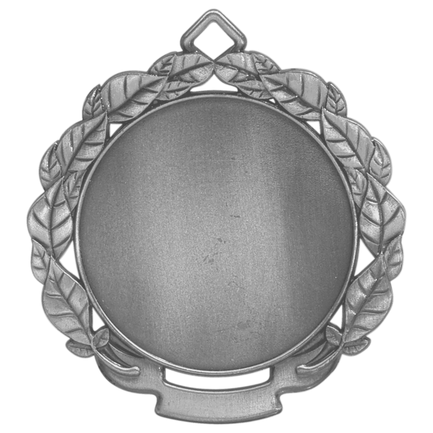 Antique Silver Leaf 2" Insert Holder Medal - 2 3/4"