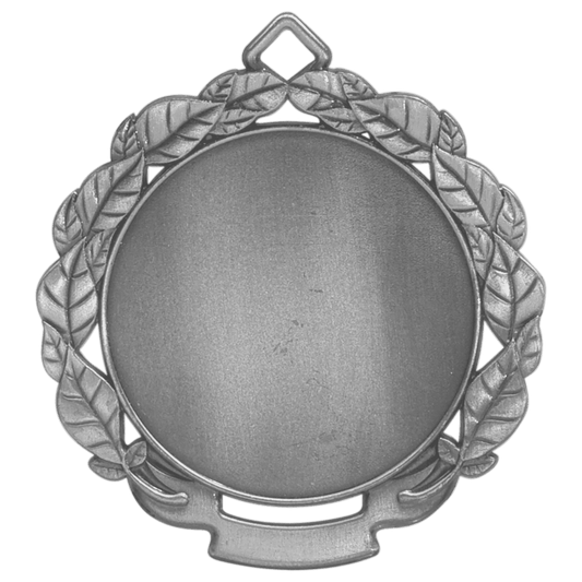 Antique Silver Leaf 2" Insert Holder Medal - 2 3/4"