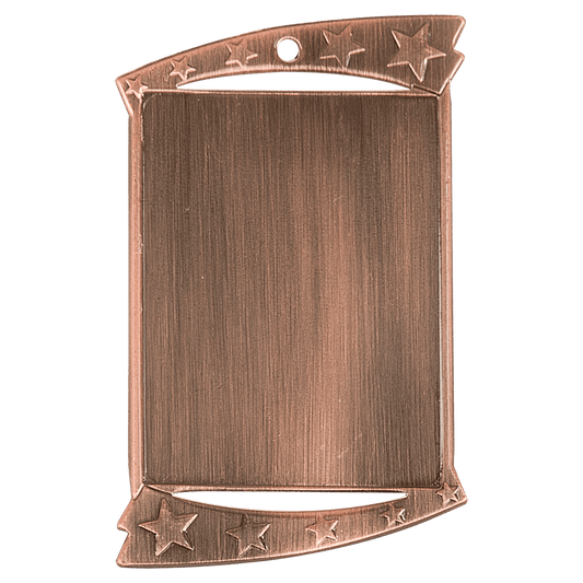 1 3/4" x 2 3/4" Antique Bronze Rectangular Insert Holder Medal