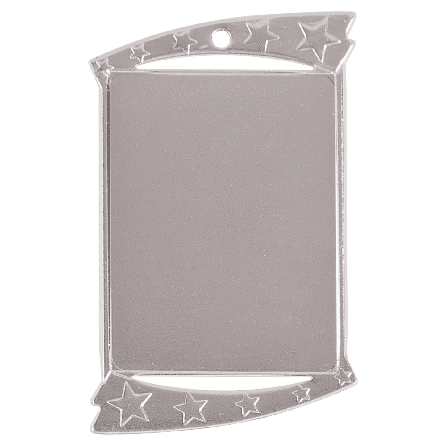 1 3/4" x 2 3/4" Bright Silver Rectangular Insert Holder Medal