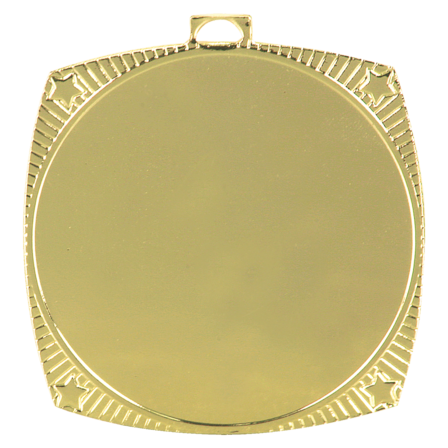Bright Gold Square Star 2" Insert Holder Medal - 2 1/8"