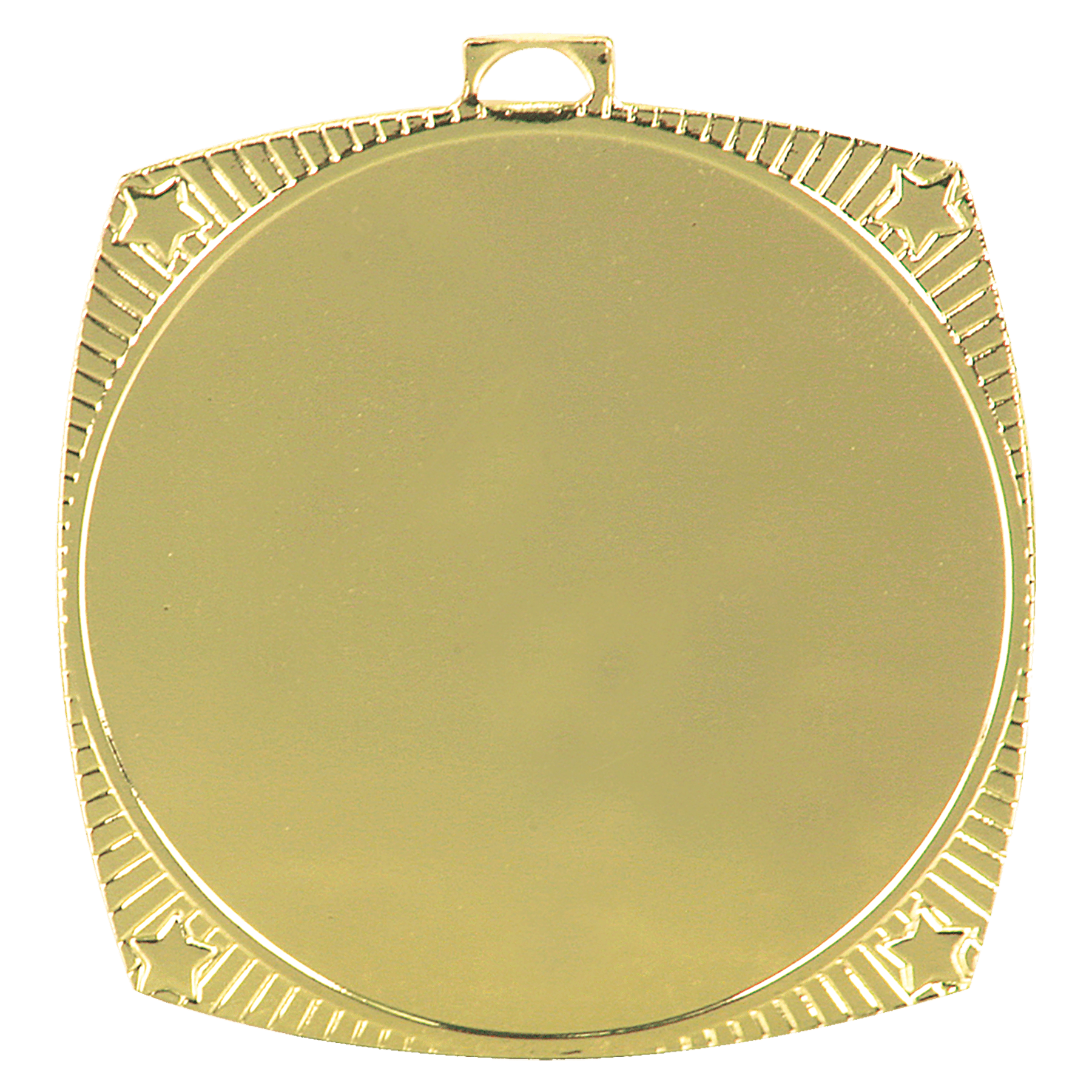 Bright Gold Square Star 2" Insert Holder Medal - 2 1/8"