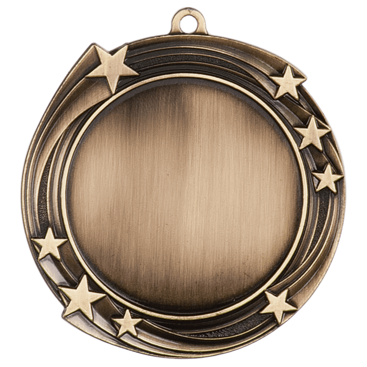 2 3/4" Antique Gold Swirling Star 2" Insert Holder Medal