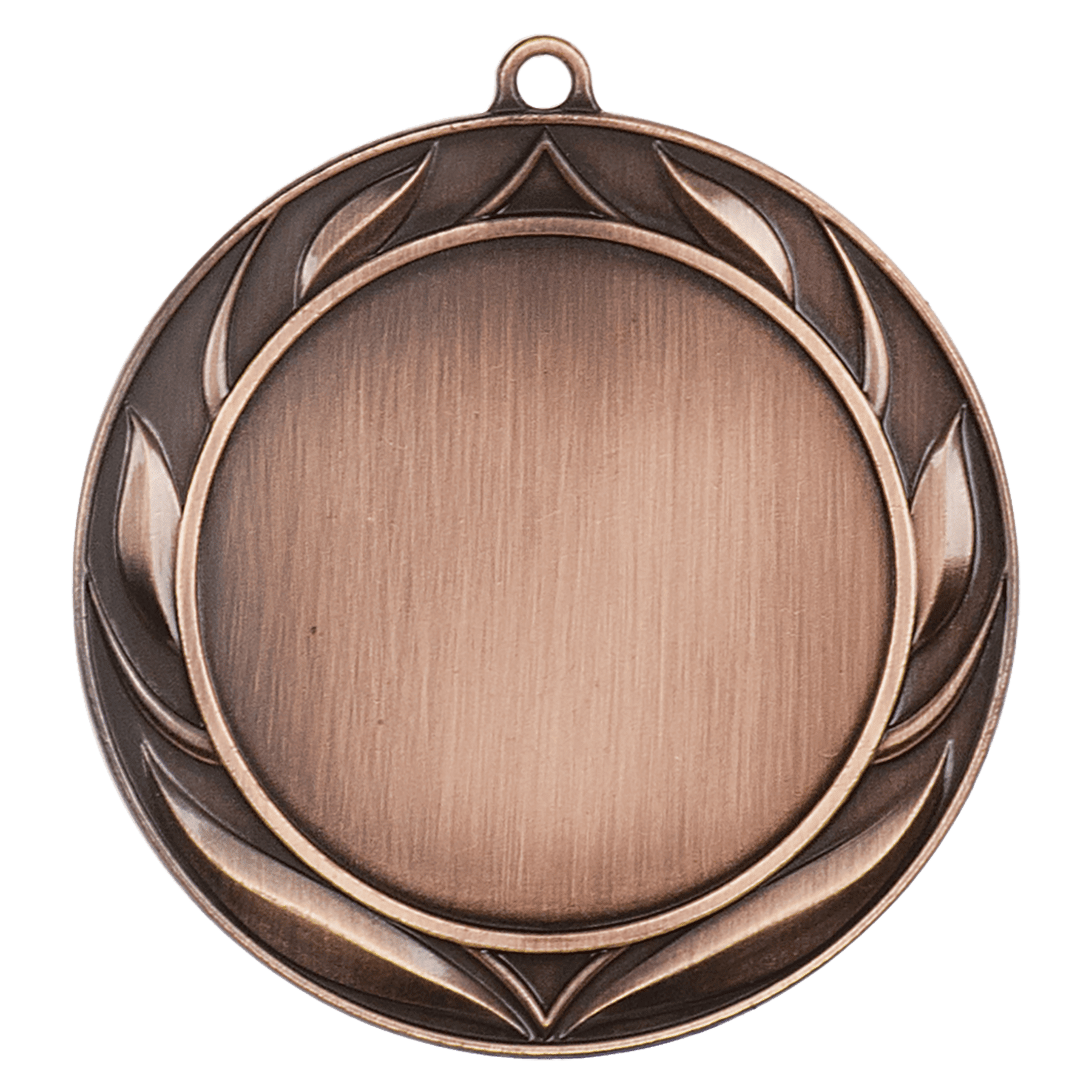 Antique Bronze Wreath 2" Insert Holder Medal - 2 3/4"