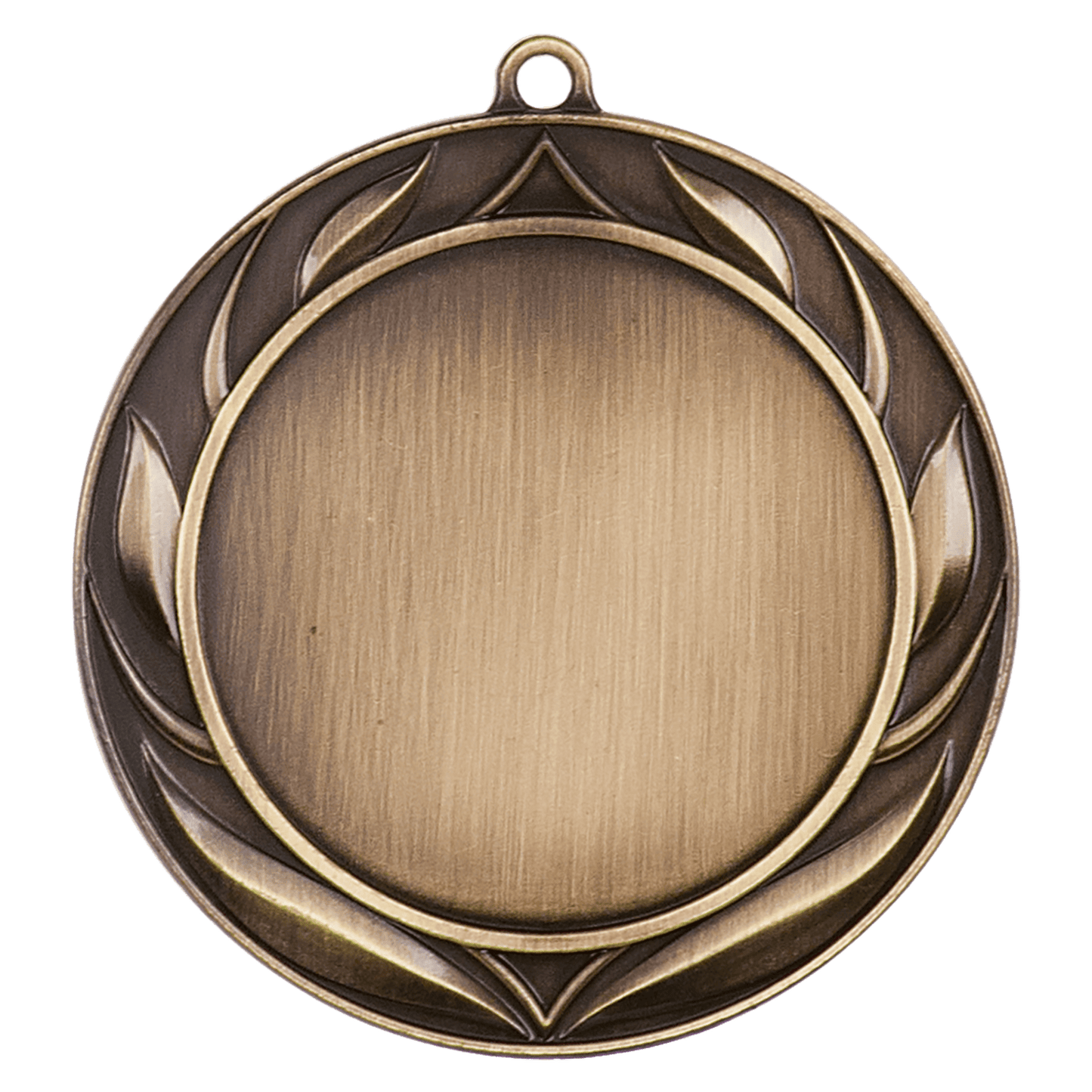 Antique Gold Wreath 2" Insert Holder Medal - 2 3/4"