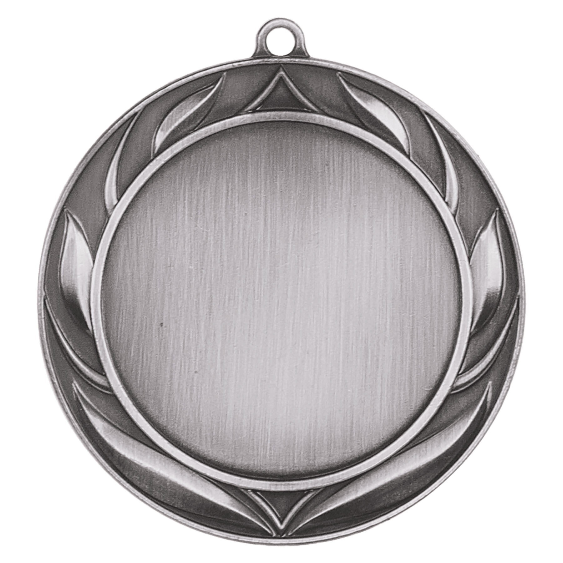 2 3/4" Antique Silver Wreath 2" Insert Holder Medal