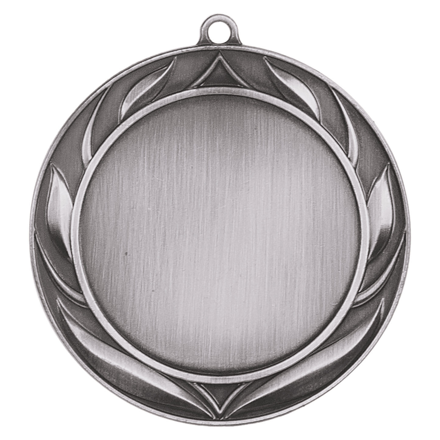 Antique Silver Wreath 2" Insert Holder Medal - 2 3/4"