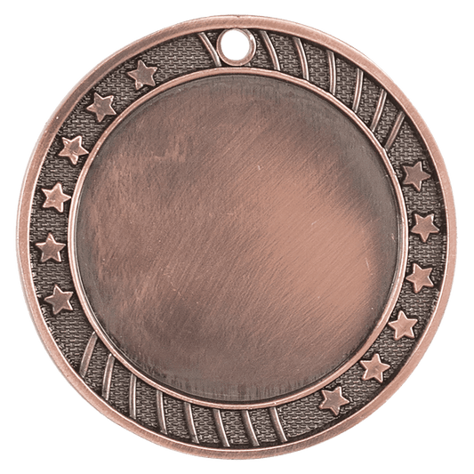 Antique Bronze 12-Star 2" Insert Holder Medal - 2 3/4"