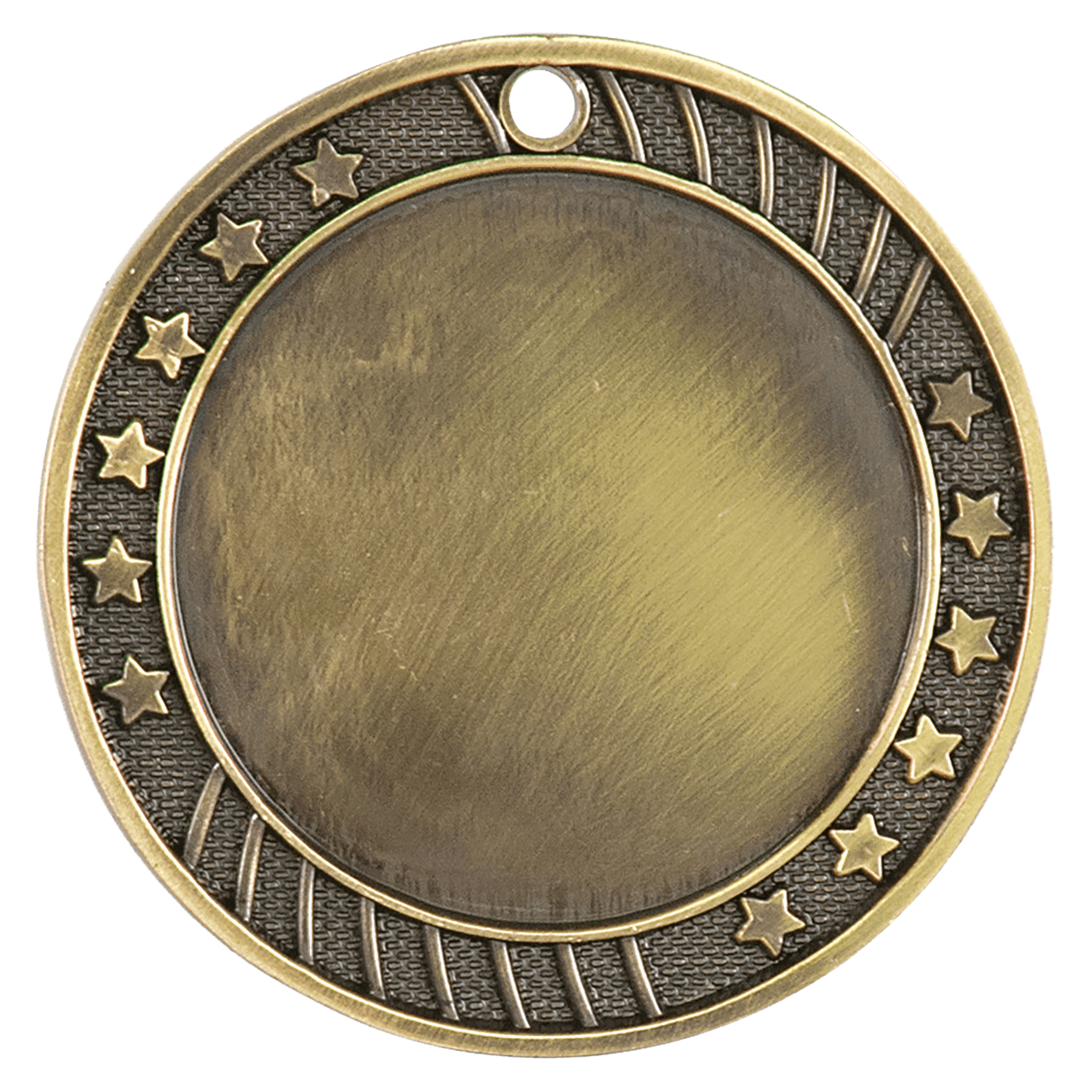 2 3/4" Antique Gold 12-Star 2" Insert Holder Medal