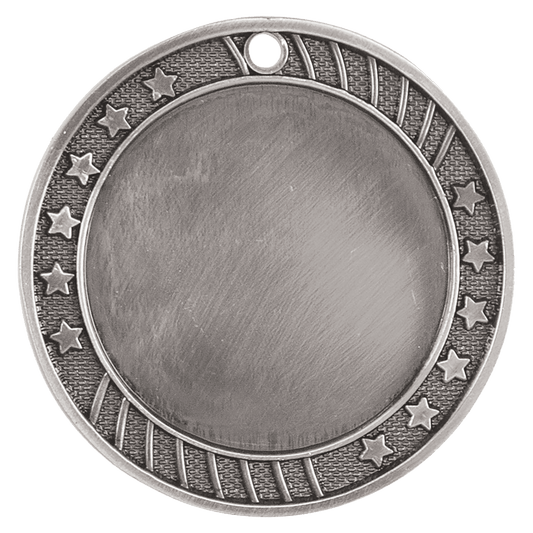 2 3/4" Antique Silver 12-Star 2" Insert Holder Medal