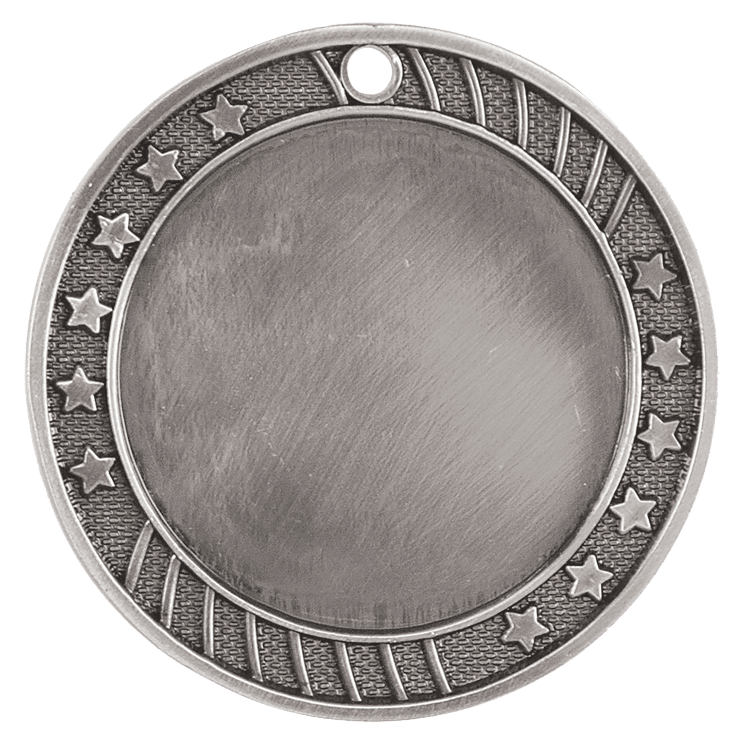 Antique Silver 12-Star 2" Insert Holder Medal - 2 3/4"