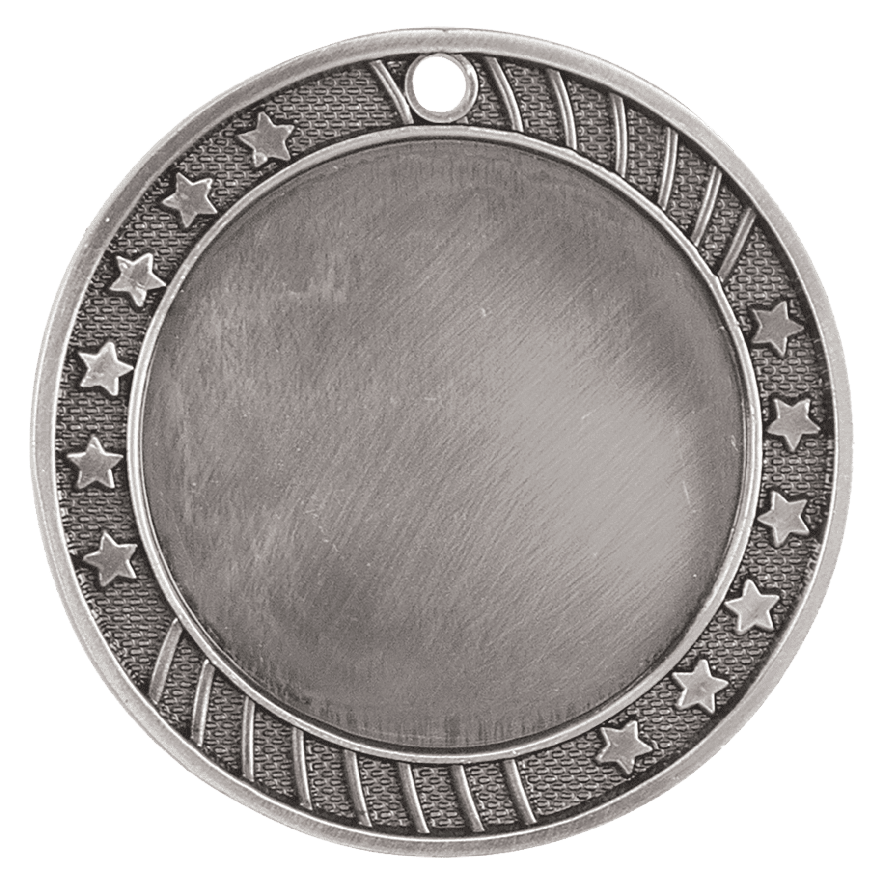 Antique Silver 12-Star 2" Insert Holder Medal - 2 3/4"