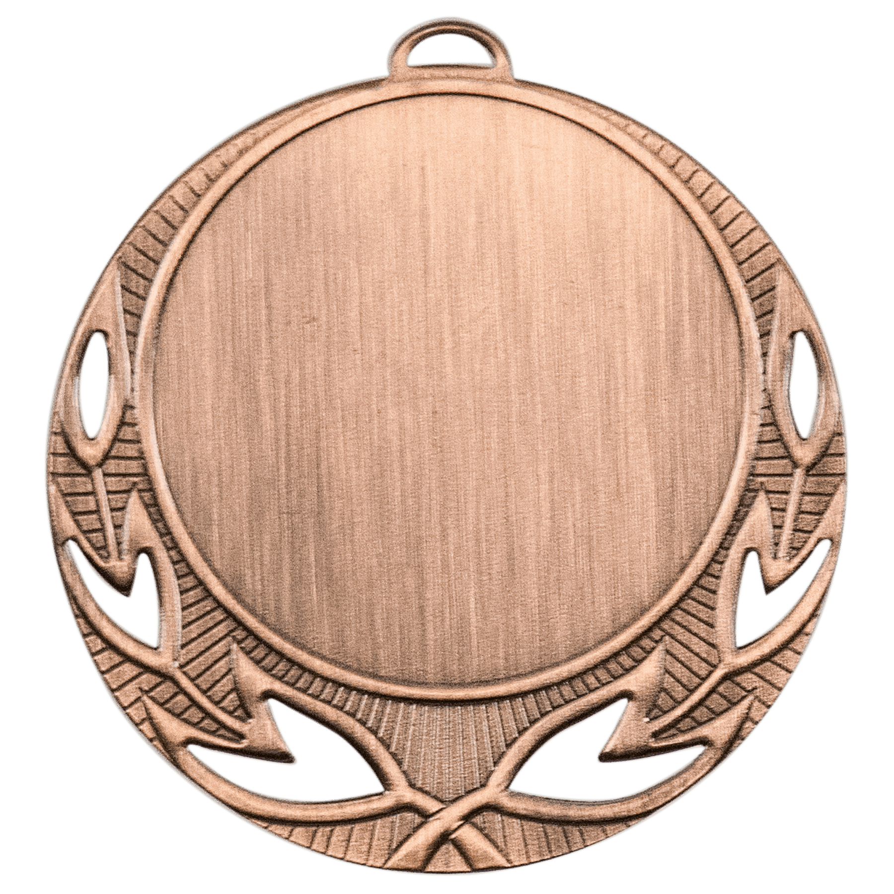 Antique Bronze Open Wreath 2" Insert Holder Medal - 2 3/4"