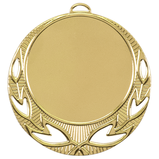 Bright Gold Open Wreath 2" Insert Holder Medal - 2 3/4"