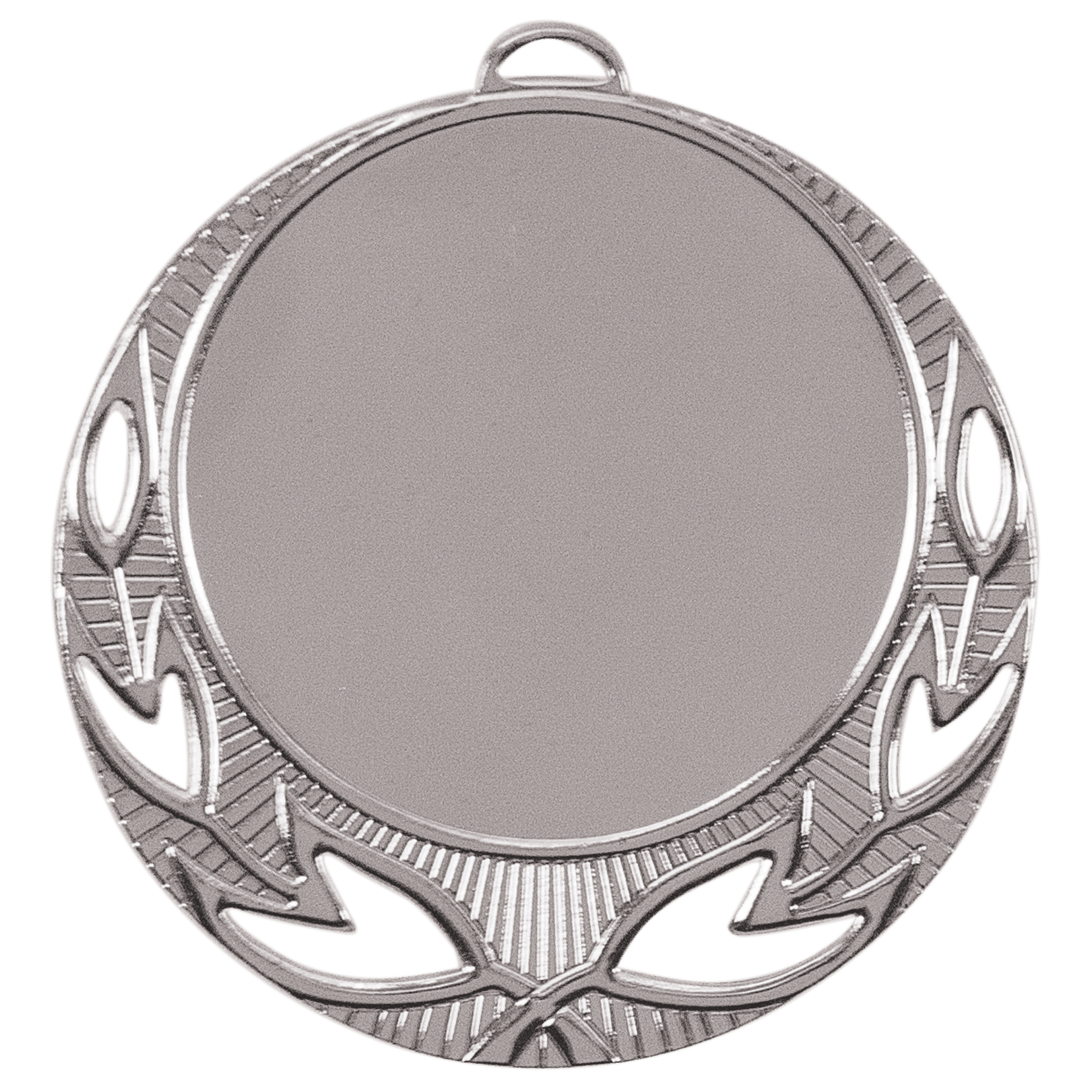 Bright Silver Open Wreath 2" Insert Holder Medal - 2 3/4"