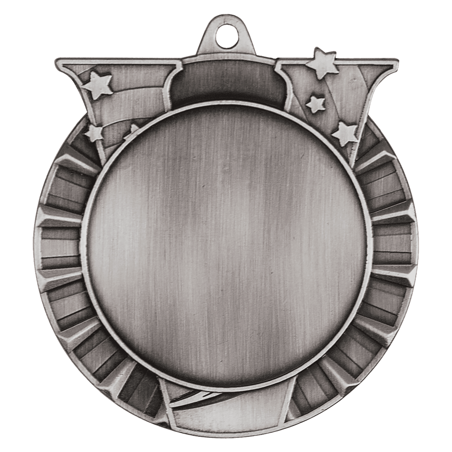 Antique Silver Victory 2" Insert Holder Medal - 2 3/4"