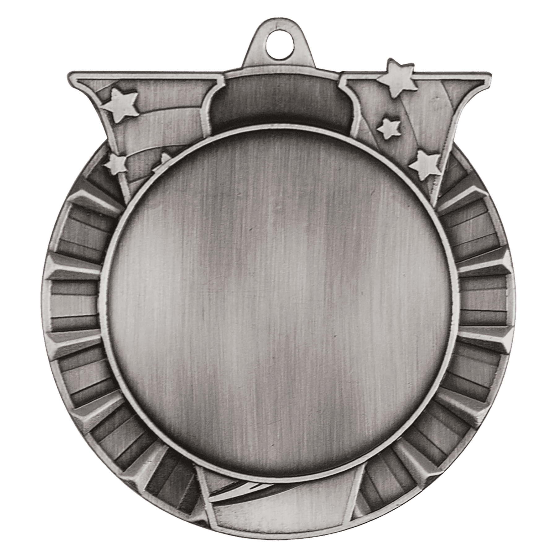 Antique Silver Victory 2" Insert Holder Medal - 2 3/4"