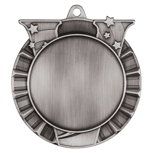 Antique Silver Victory 2" Insert Holder Medal - 2 3/4"