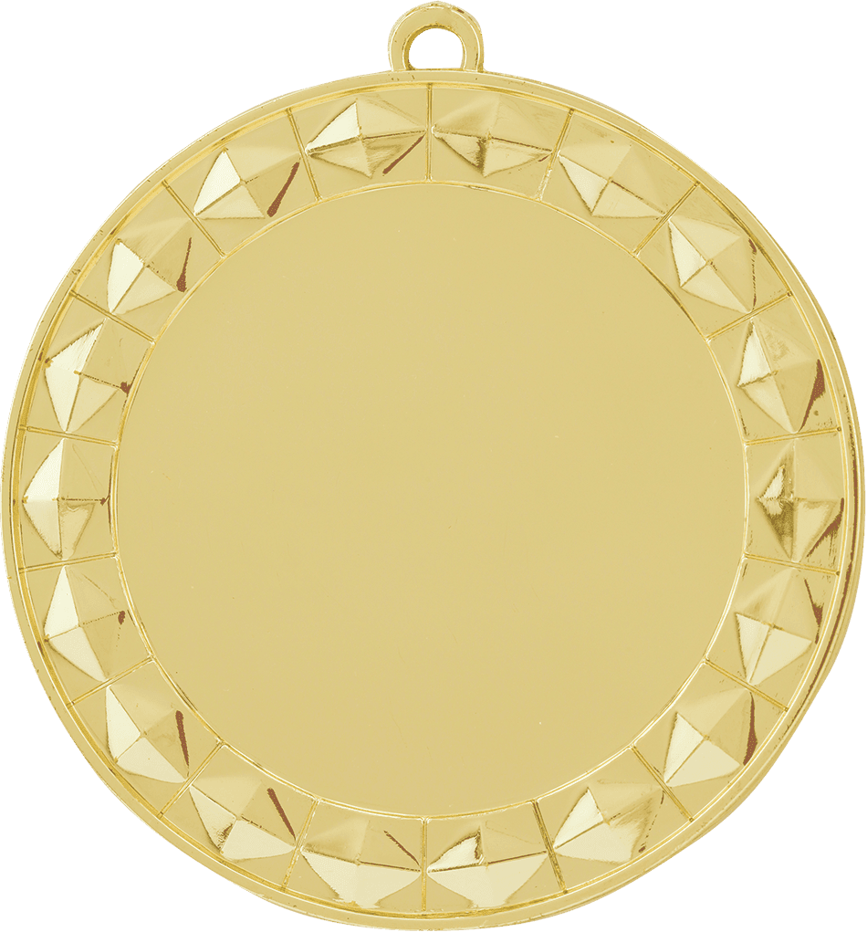 Bright Gold Diamond 2" Insert Holder Medal - 2 3/4"