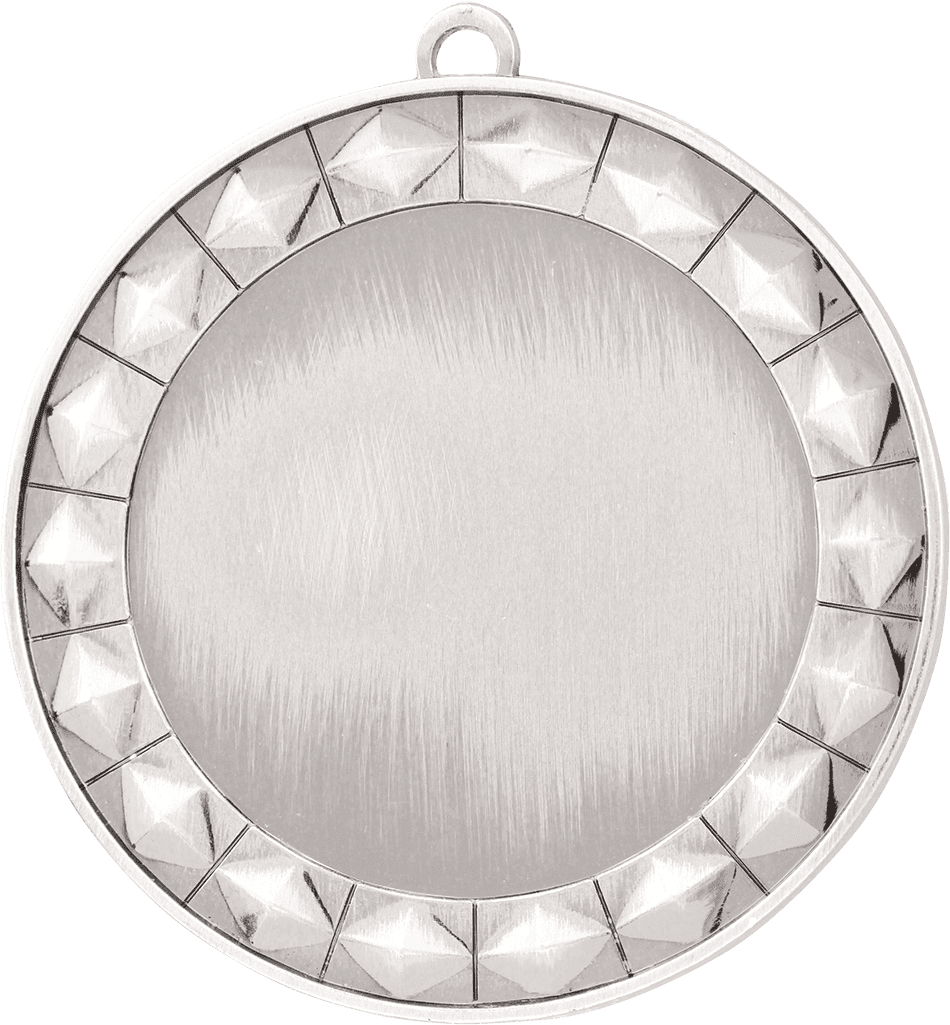 Bright Silver Diamond 2" Insert Holder Medal - 2 3/4"