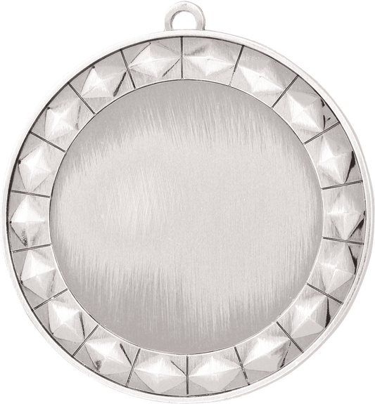 Bright Silver Diamond 2" Insert Holder Medal - 2 3/4"
