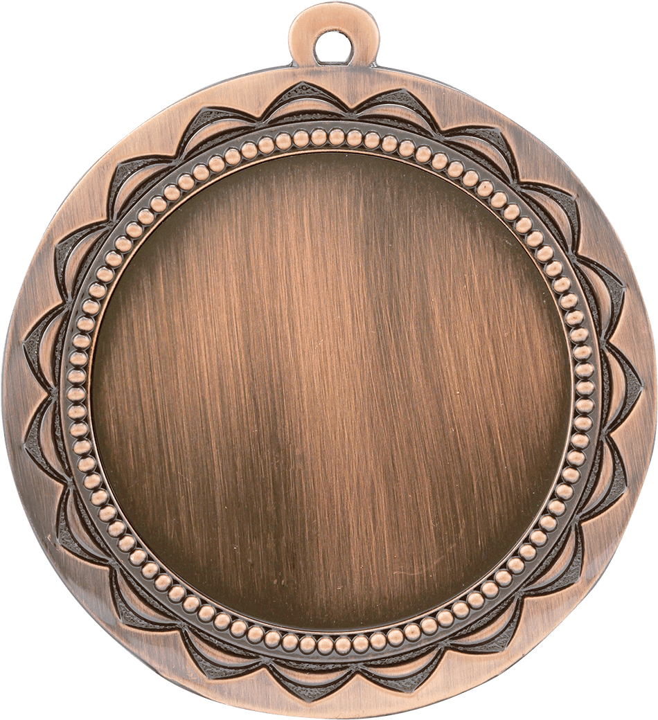 Antique Bronze Sun 2" Insert Holder Medal - 2 3/4"