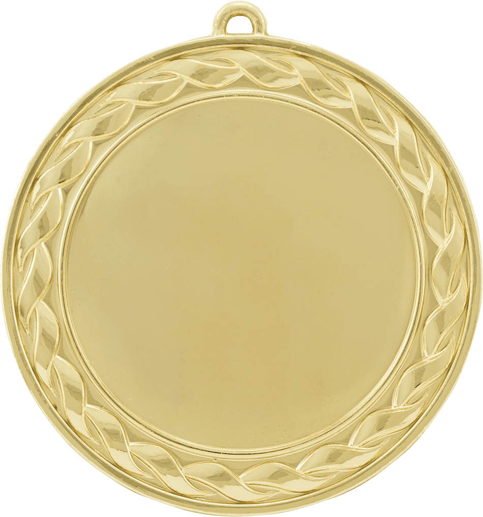 Bright Gold Weave 2" Insert Holder Medal - 2 3/4"