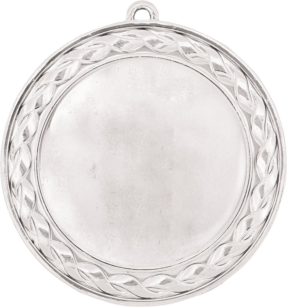 2 3/4" Bright Silver Weave 2" Insert Holder Medal