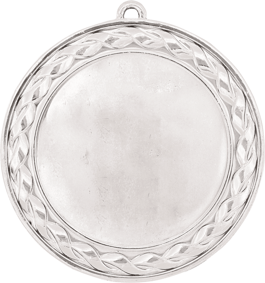 2 3/4" Bright Silver Weave 2" Insert Holder Medal
