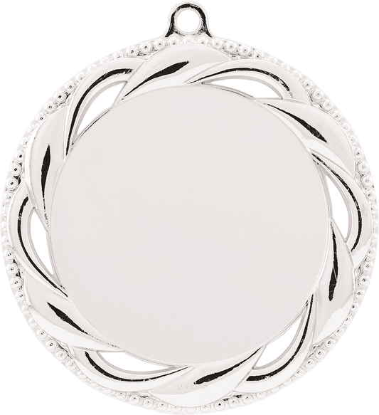2 3/4" Bright Silver Rosette 2" Insert Holder Medal