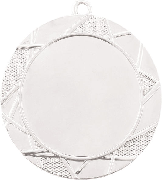 2 3/4" Bright Silver Deco 2" Insert Holder Medal