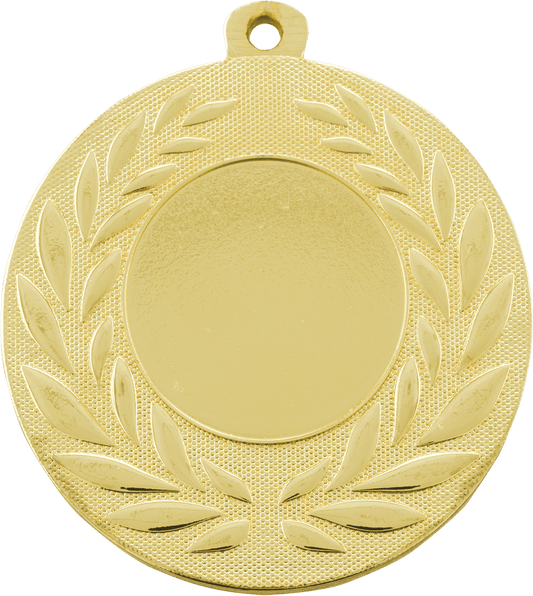 2" Bright Gold Wreath 1" Insert Holder Medal