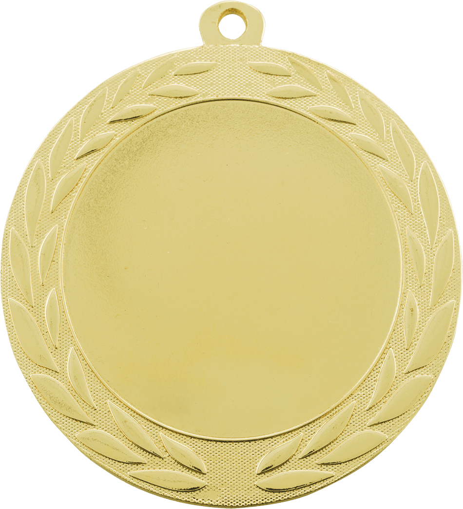 2 3/4" Bright Gold Wreath 2" Insert Holder Medal