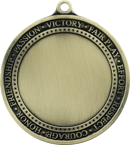Antique Gold Inspirational 2" Insert Medal Holder - 2 3/4"